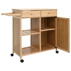 Chariot de Cuisine avec Roues Naturel 90,5 x 36 x 86,5 cm 532895532895