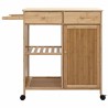 Chariot de Cuisine avec Roues Naturel 90,5 x 36 x 86,5 cm 532895532895