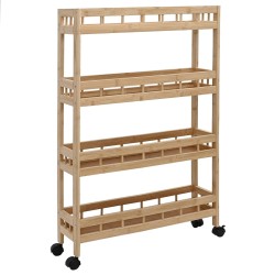 Chariot de Cuisine avec Roues Naturel 60 x 18 x 97 cm Bambou 532900532900