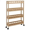 Chariot de Cuisine avec Roues Naturel 60 x 18 x 97 cm Bambou 532900532900