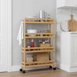 Chariot de Cuisine avec Roues Naturel 60 x 18 x 97 cm Bambou 532900532900