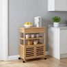 Chariot de Cuisine avec Roues Naturel 59,5 x 36 x 82 cm Bambou 532902532902