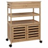 Chariot de Cuisine avec Roues Naturel 59,5 x 36 x 82 cm Bambou 532902532902