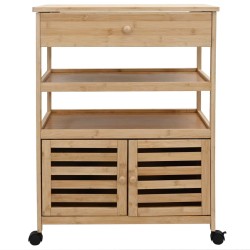 Chariot de Cuisine avec Roues Naturel 59,5 x 36 x 82 cm Bambou 532902532902