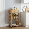 Chariot de Cuisine avec Roues Naturel 37 x 36 x 80 cm Bambou 532903532903