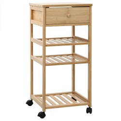 Chariot de Cuisine avec Roues Naturel 37 x 36 x 80 cm Bambou 532903532903
