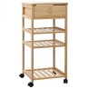 Chariot de Cuisine avec Roues Naturel 37 x 36 x 80 cm Bambou 532903532903