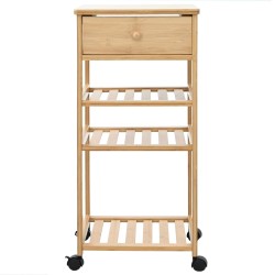 Chariot de Cuisine avec Roues Naturel 37 x 36 x 80 cm Bambou 532903532903