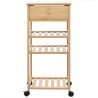 Chariot de Cuisine avec Roues Naturel 37 x 36 x 80 cm Bambou 532903532903