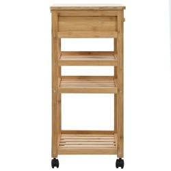 Chariot de Cuisine avec Roues Naturel 37 x 36 x 80 cm Bambou 532903532903