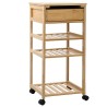 Chariot de Cuisine avec Roues Naturel 37 x 36 x 80 cm Bambou 532903532903