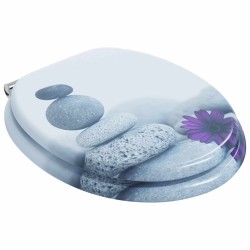 Siège de toilette à fermeture douce Gris 44 x 38 cm Panneau MDF 532908532908