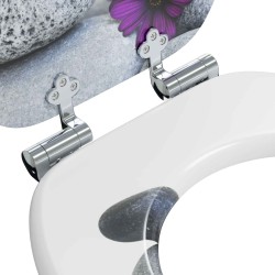 Siège de toilette à fermeture douce Gris 44 x 38 cm Panneau MDF 532908532908
