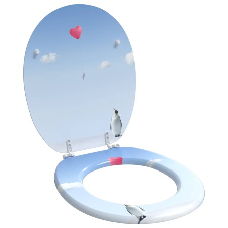 Siège de toilette à fermeture douce Bleu 44 x 38 cm Panneau MDF 532909532909