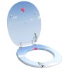 Siège de toilette à fermeture douce Bleu 44 x 38 cm Panneau MDF 532909532909
