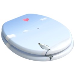 Siège de toilette à fermeture douce Bleu 44 x 38 cm Panneau MDF 532909532909