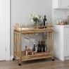Chariot à vin avec roues Naturel 85 x 50 x 93 cm Bambou 532910532910