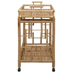 Chariot à vin avec roues Naturel 85 x 50 x 93 cm Bambou 532910532910