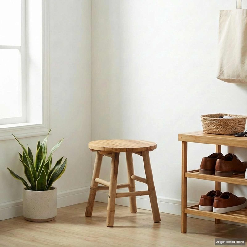Tabouret de Jardin Marron Clair Ø 38 x 42 cm Bambou 532912532912