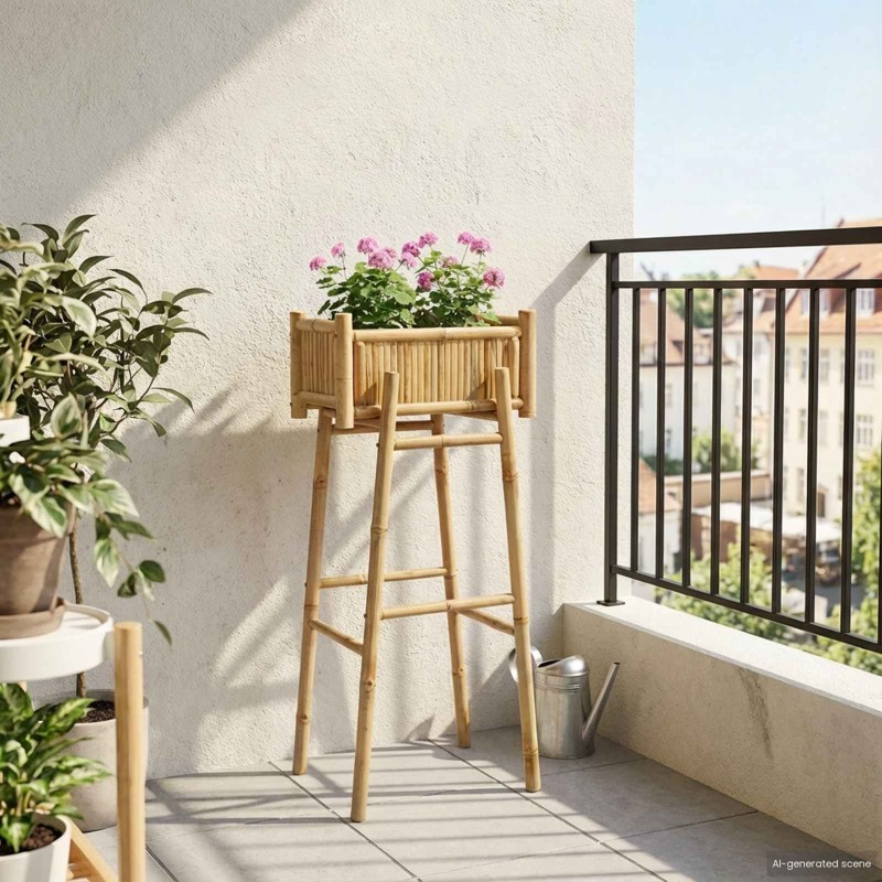 Jardinière avec support Naturel 50 x 38 x 114 cm Bambou 532914532914