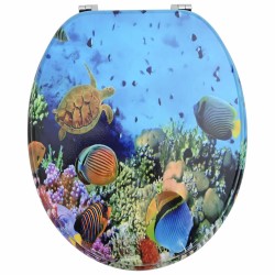 Siège de toilette à fermeture douce Bleu profond de mer 532917532917