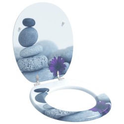 Siège de toilette à fermeture douce Gris 44 x 38 cm Panneau MDF 532921532921