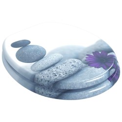 Siège de toilette à fermeture douce Gris 44 x 38 cm Panneau MDF 532921532921