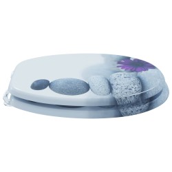 Siège de toilette à fermeture douce Gris 44 x 38 cm Panneau MDF 532921532921
