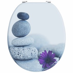 Siège de toilette à fermeture douce Gris 44 x 38 cm Panneau MDF 532921532921