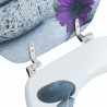 Siège de toilette à fermeture douce Gris 44 x 38 cm Panneau MDF 532921532921