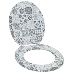 Siège de toilette à fermeture douce Gris 44 x 38 cm Panneau MDF 532922532922