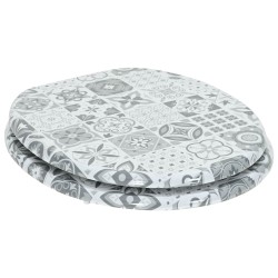 Siège de toilette à fermeture douce Gris 44 x 38 cm Panneau MDF 532922532922