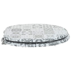 Siège de toilette à fermeture douce Gris 44 x 38 cm Panneau MDF 532922532922