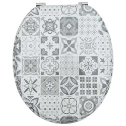 Siège de toilette à fermeture douce Gris 44 x 38 cm Panneau MDF 532922532922