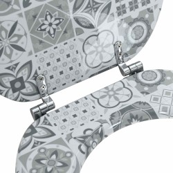 Siège de toilette à fermeture douce Gris 44 x 38 cm Panneau MDF 532922532922