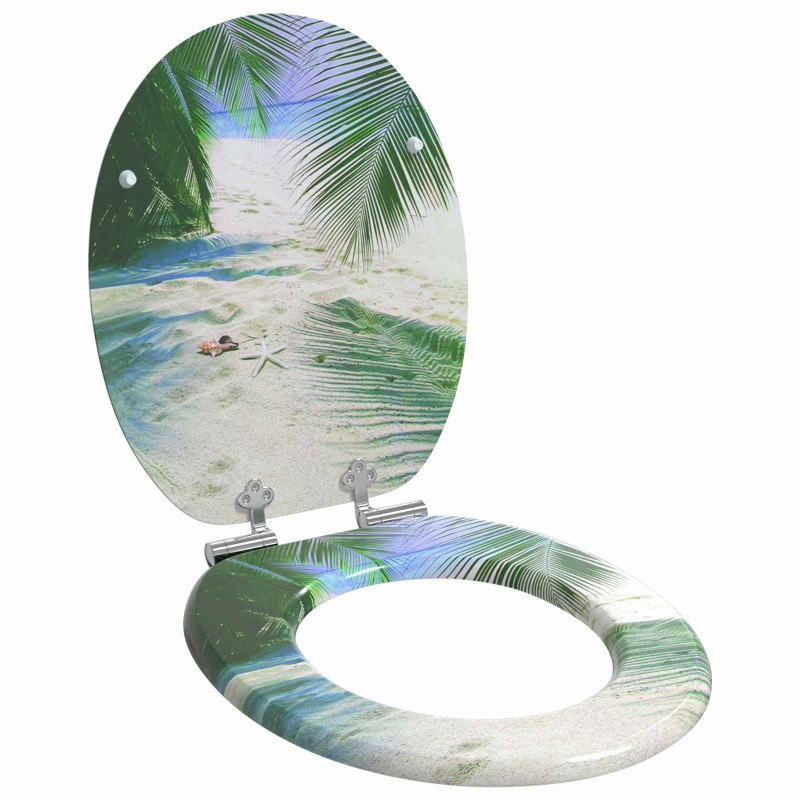Siège de toilette à fermeture douce Vert 44 x 38 cm Panneau MDF 532923532923