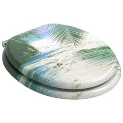 Siège de toilette à fermeture douce Vert 44 x 38 cm Panneau MDF 532923532923
