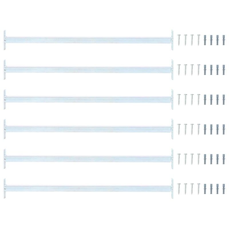 Barre de sécurité de fenêtre réglable 6 pcs Argenté Acier 532925532925