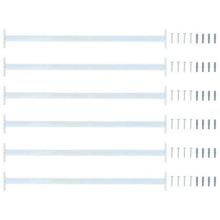 Barre de sécurité de fenêtre réglable 6 pcs Argenté Acier 532925532925