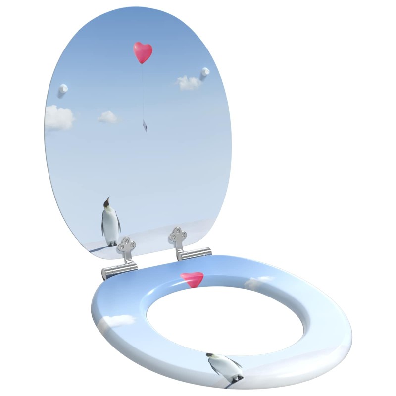 Siège de toilette à fermeture douce Bleu 44 x 38 cm Panneau MDF 532926532926