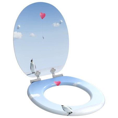 Siège de toilette à fermeture douce Bleu 44 x 38 cm Panneau MDF 532926532926