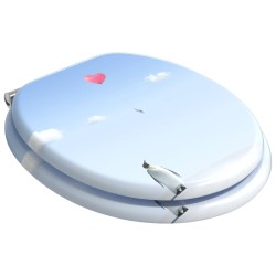 Siège de toilette à fermeture douce Bleu 44 x 38 cm Panneau MDF 532926532926