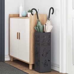 Porte-parapluie avec stockage Noir 15,5 x 15,5 x 49 cm Métal 532930532930