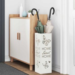 Porte-parapluie avec stockage Blanc 15,5 x 15,5 x 49 cm Métal 532932532932
