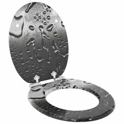 Siège de toilette à fermeture douce Gris 44 x 38 cm Panneau MDF 532933532933