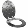 Siège de toilette à fermeture douce Gris 44 x 38 cm Panneau MDF 532933532933