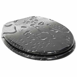 Siège de toilette à fermeture douce Gris 44 x 38 cm Panneau MDF 532933532933