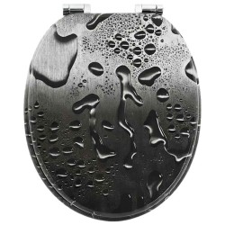 Siège de toilette à fermeture douce Gris 44 x 38 cm Panneau MDF 532933532933