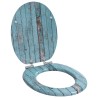 Siège de toilette à fermeture douce Bleu 44 x 38 cm Panneau MDF 532934532934