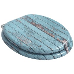 Siège de toilette à fermeture douce Bleu 44 x 38 cm Panneau MDF 532934532934